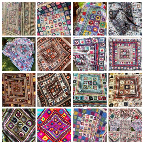 Sur le commande.couverture ,plaide pour canapé,multicolore acrylique au crochet style carré grand - mère