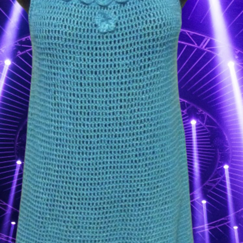 Chic robe au crochet dentelle fait main pour femme t36-38,modèle unique,fil polyester avec coton