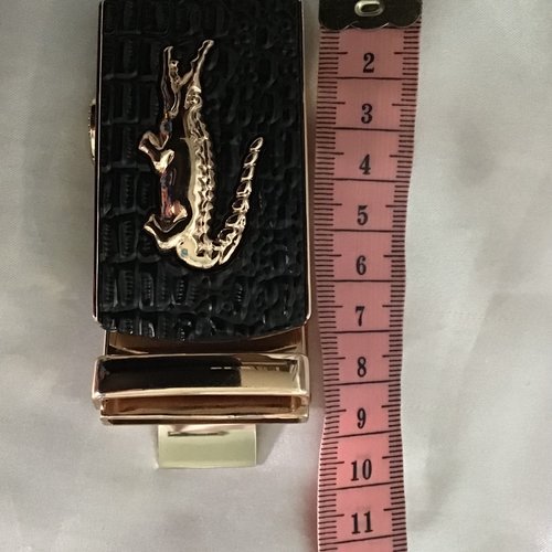 Boucles crocodile couleur or,noir pour ceinture largeur 4 cm