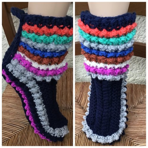 Modèle unique.gros chaussons - bottines en  tricot,acrylique doux avec laine,pour femme,homme t40-45