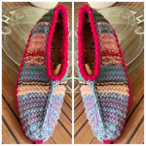 Chaussons ballerines en tricot,acrylique doux avec laine, pour femme
