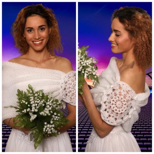 Sur commande.chic boléro de mariages au crochet / tricot fait main,acrylique douce,pour femme,fille