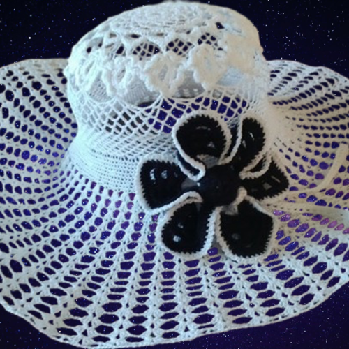 Chic et élégant chapeau de mariage pour femme,coton 100%,crochet fait main