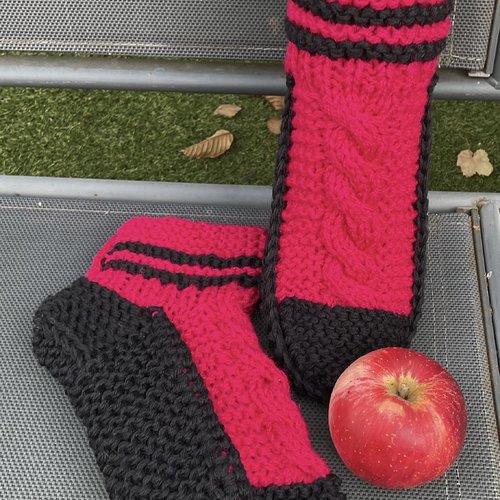 Modèle unique chic gros chaussettes ski,d’intérieur « parade de couleur « fait main en tricot,laine 100%