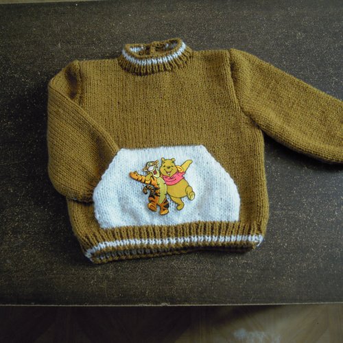 Pull bébé 12 mois tricoté main