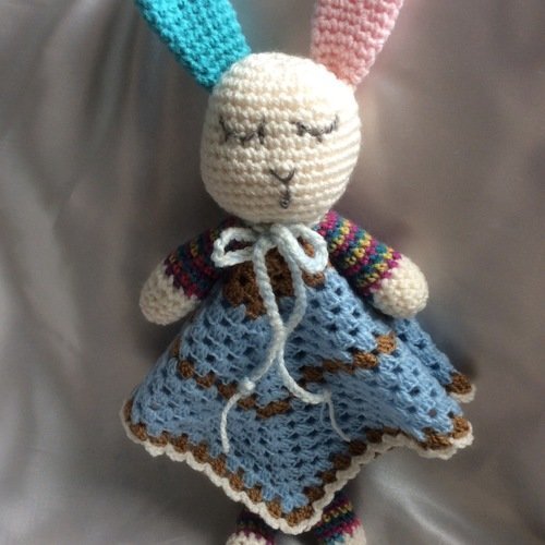 Doudou Au Crochet De Coton Et Acrylique Multicolore Pour Bebe Un Grand Marche