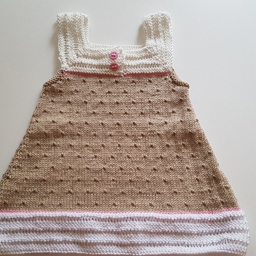 Robe bébé t. 3 mois tricotée main