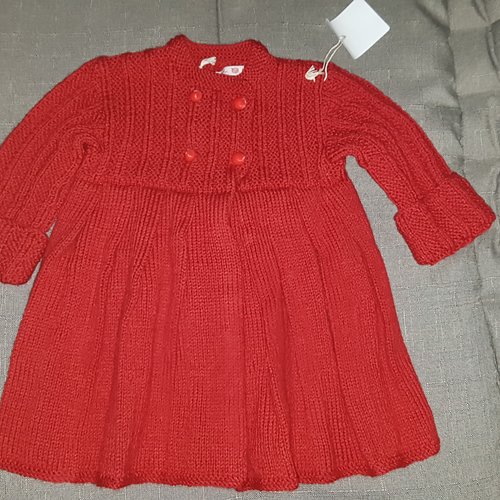 Manteau pour fille t. 12 mois tricoté main