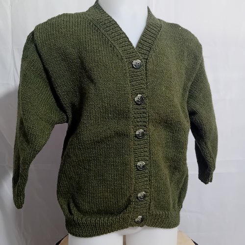 Gilet et écharpe assortie t. 6 ans tricoté main