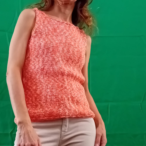 Débardeur femme t. 38/40 tricoté main