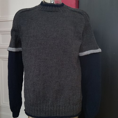 Pull au tricot pour homme, taille xl, en acrylique, fait à la main