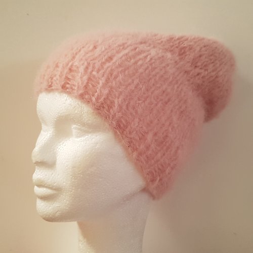 Bonnet en alpaga et laine, tricoté à la main, fil du pérou, léger et chaud