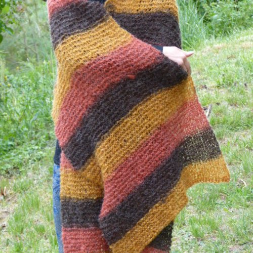Etole multicolore pour femme tricoté main