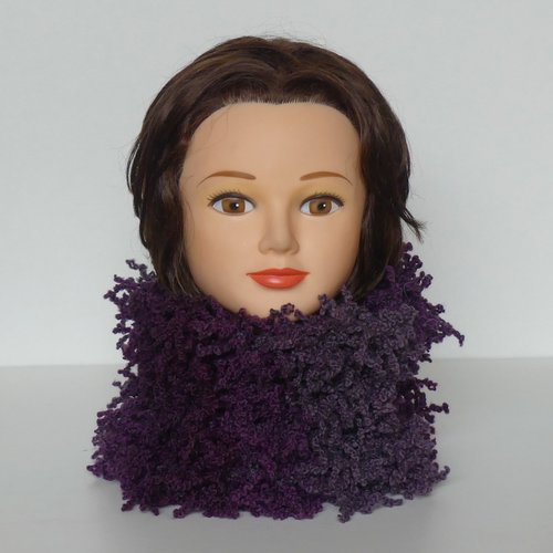 Tour de cou femme laine katia sophie prune & violet
