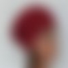 Bonnet rouge tweedée femme