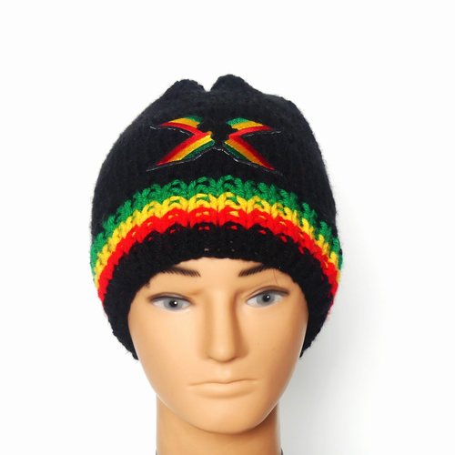 Bonnet rasta homme tricoté main