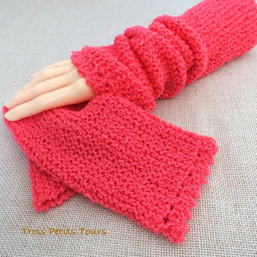 Manchettes chauffe-poignets tricoté main