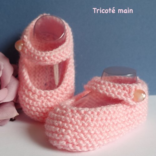 Chaussons ballerines bébé couleur rose