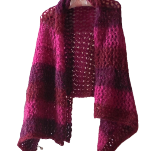 Etole ajourée en mohair - tricotée main
