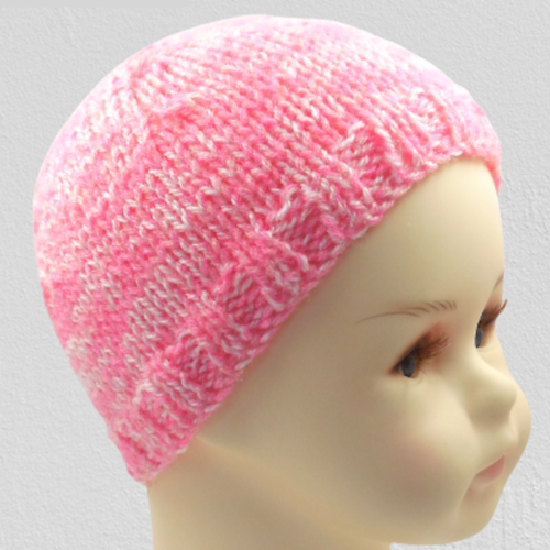 Bonnet bébé tricoté main - taille naissance