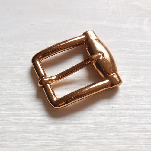 Boucle de ceinture rectangulaire en métal doré fibel