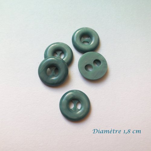 5 boutons ronds vintage - boutons verts - 18 mm