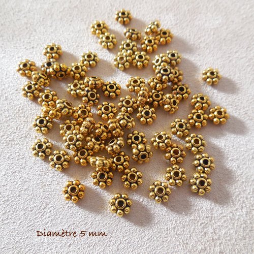 40 perles intercalaires dorées