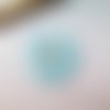 Pendentif raphia bleu ciel - pompon - eventail