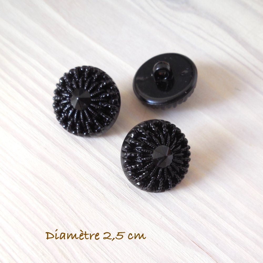 4 boutons couture noirs carré 15 mm - Un grand marché