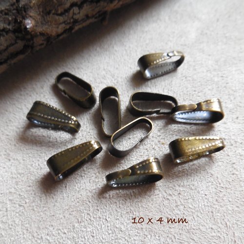 10 bélières accroches pendentifs - métal couleur bronze - 10 mm