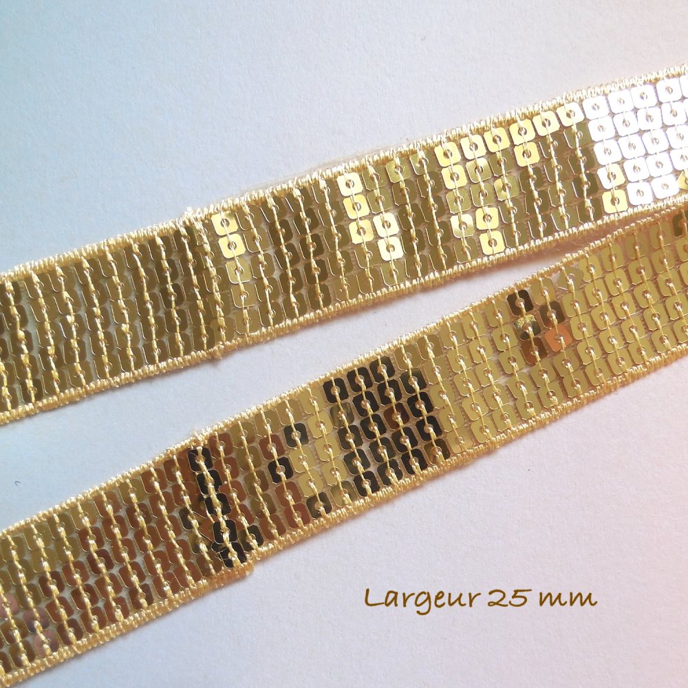 Ruban marron paillette ruban pour bracelet 10 mm largeur ruban marron  paillette - 1 mètre