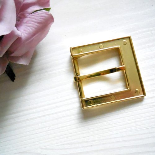 Boucle de ceinture carrée - métal doré - made in france