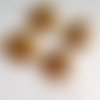 4 boutons ronds - métal doré motif ancre marine - 22 mm