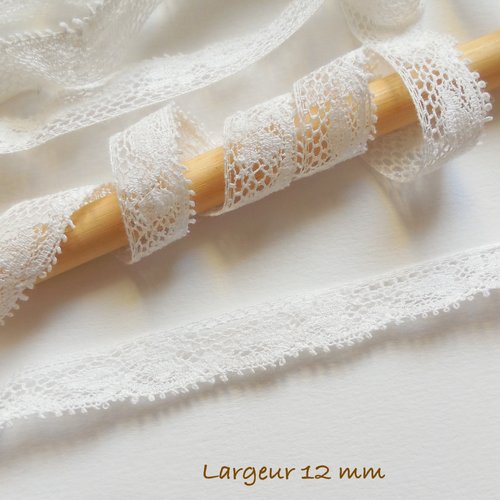 1,40 m de fine dentelle coton vintage - couleur blanche