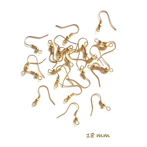 20 crochets boucles d'oreilles - dormeuses métal doré