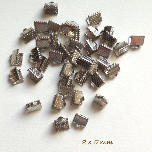 20 embouts griffes - métal argent - 8 x 5 mm