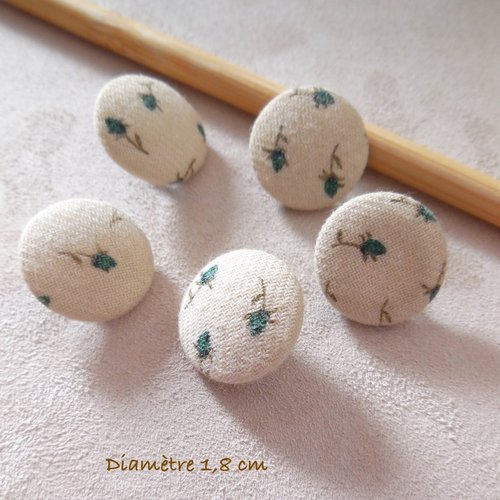 5 boutons tissu liberty 18 mm