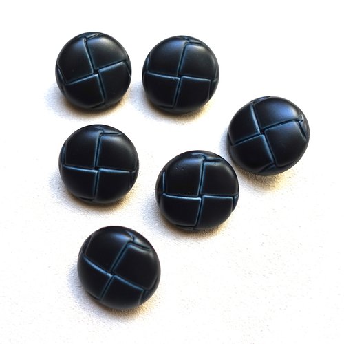 6 boutons vintage aspect cuir - 20 mm
