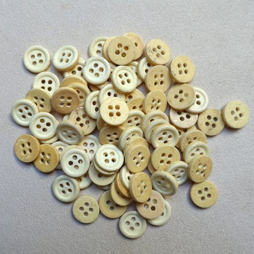 20 boutons couleur ivoire 10 mm