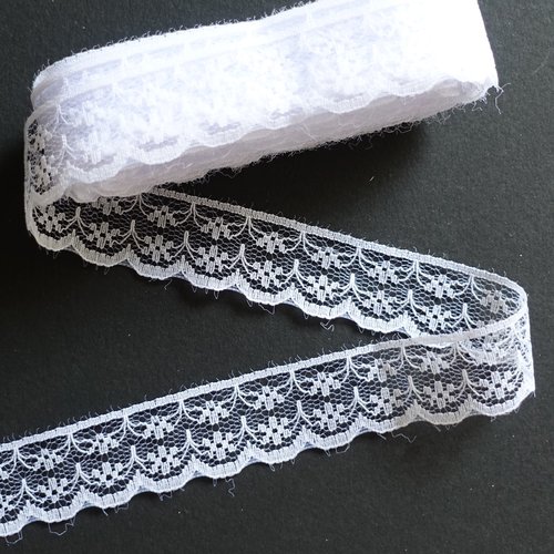 8,82 mètres dentelle polyester blanche