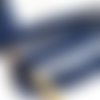 Galon à franges vintage bleu marine - coupon 140 cm