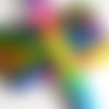 Ruban biais replié - satin multicolore arc-en-ciel - 15 mm