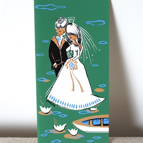 6 menus vintage mariage non personnalisés