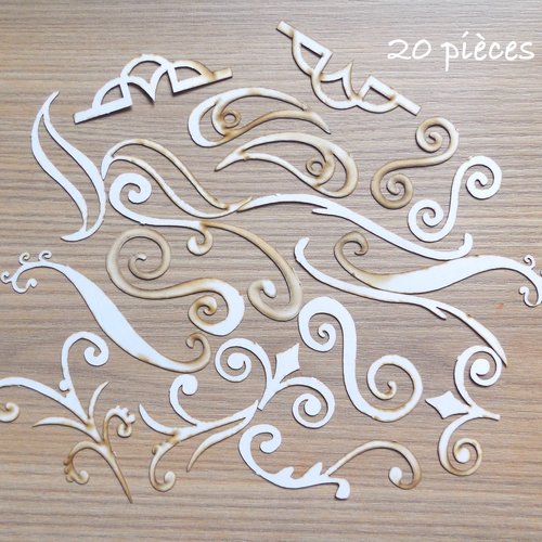 20 découpes volutes arabesques scrapbooking