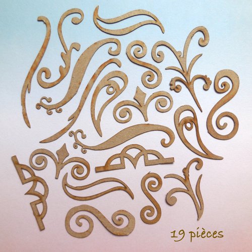 19 découpes volutes arabesques scrapbooking