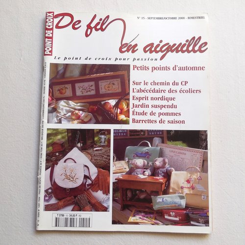 Magazine point de croix - de fil en aiguille n° 15 - sept oct 2000