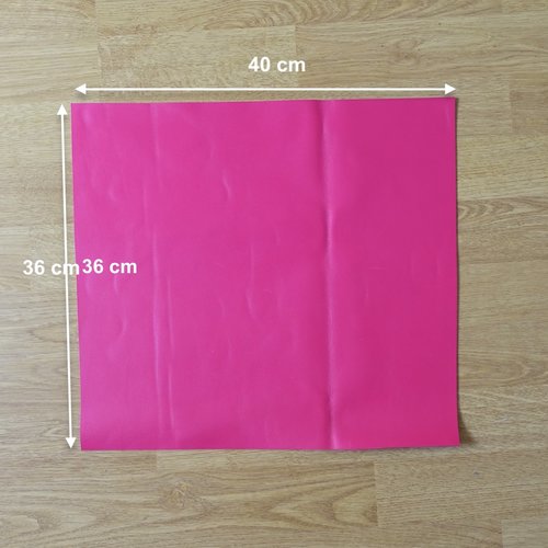 Coupon de cuir véritable de vachette - couleur magenta-fuchsia