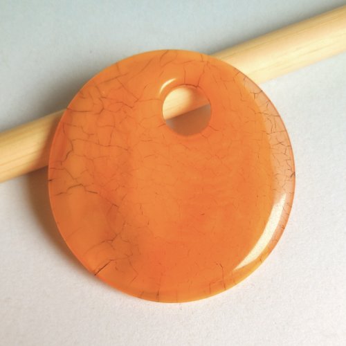 Pendentif rond acrylique orange