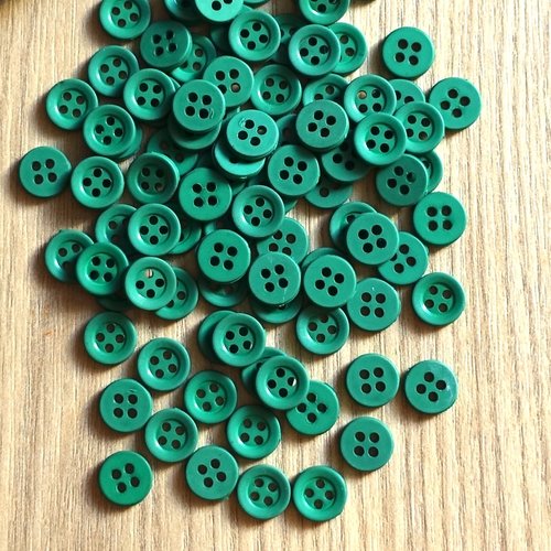 50 boutons ronds verts