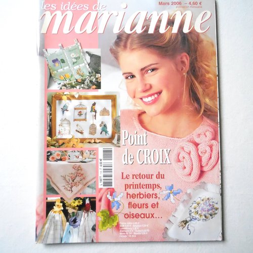 Magazine les idées de marianne - mars 2006 - point de croix